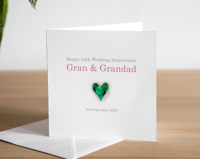 Emerald 55th Anniversary Luxury Card Gift | Amor Designs