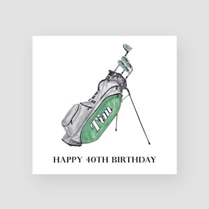 Carte personnalisée de 40e anniversaire de golf - carte d'anniversaire de golfeur - carte de 40e anniversaire ami - carte de 40e anniversaire mari - cadeau d'anniversaire de golf