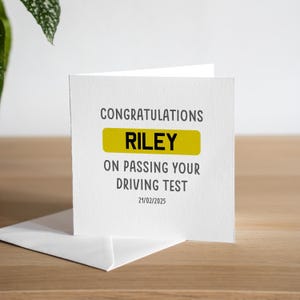 Personalised Congratulations On Passing Your Driving Test Card For Him  - Passed Driving Exam Card - Well Done Cards - New Driver Card