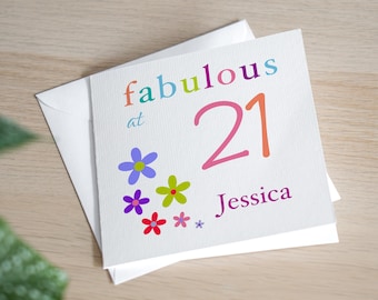 Personalisierte 21. Geburtstagskarte Fabelhaft At 21 Geburtstagskarte Weiblich 21. Geburtstag Geschenk Enkelin 21 Karte Für Tochter 21