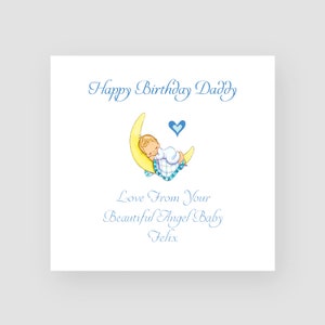 Tarjeta de cumpleaños personalizada - hermoso bebé ángel - para él - papá - papá - padre - padre en la ley - papá - padrino - Padrino