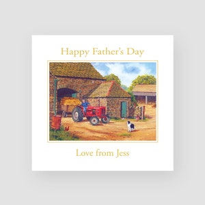 Carte de fête des pères personnalisée pour agriculteur, cadeaux de fête des pères, campagne, carte de fête des pères, beau-père, fait main, traditionnel