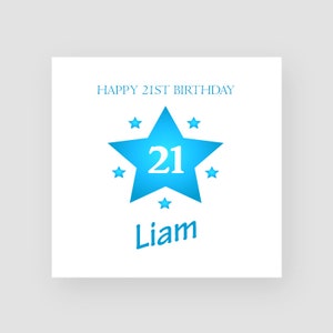 Cartão de aniversário personalizado de 21 anos, filho, 21 anos, cartão de aniversário feito à mão, neto, 21 anos, cartão de aniversário genérico, presentes de 21 anos