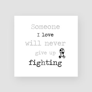 Carcinoid Cancer Support Card - Black & White Ribbon - Cancer Awareness - Get Well Soon Card - Sympathy Card - Thinking Of You - Encourage