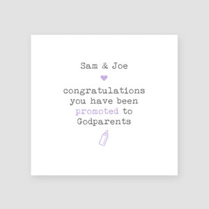 Gepersonaliseerde peetouders promotiekaart - Peetzoon - Peetdochter - Voorstel - Nieuwe baby - Nieuwe geboren baby - Gefeliciteerd - Babyjongen/meisje