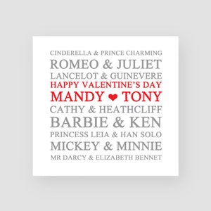 Carta di San Valentino personalizzata - Coppie - Per Lui / Lei - Marito / Moglie - Fidanzato / Ragazza - Fidanzato / Fidanzata