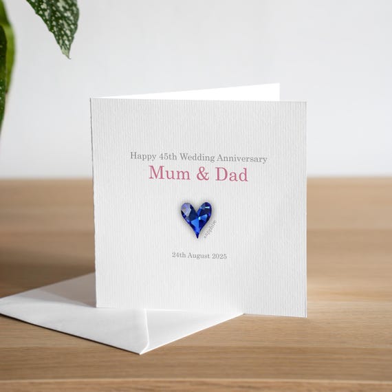 Personalised 45th Anniversary Card Sapphire Anniversary Card