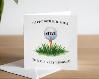 Gepersonaliseerde 40e verjaardagskaart Golfverjaardagscadeau echtgenoot golfen verjaardagskaart veertigste verjaardag vader verjaardagskaart man Handgemaakt