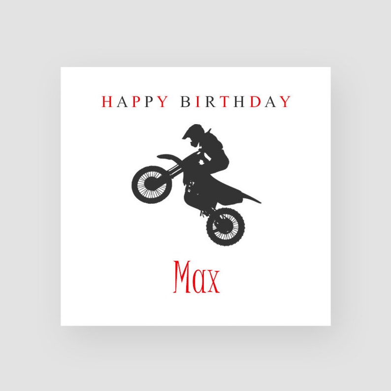 Personalised Motocross Birthday Card for Him Sport | Etsy UK