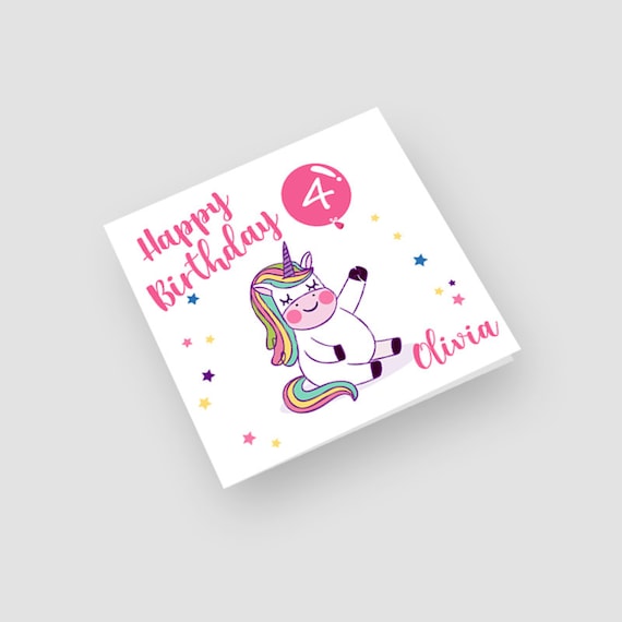 4ta tarjeta de cumpleaños Tarjeta de globos de cumpleaños de 4 años  personalizada Hecho a mano personalizado, Hija Hijo Nieta Nieto BHB04 -   España