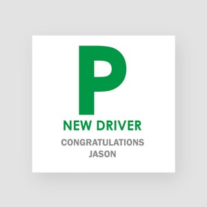 Cartão de teste de direção personalizado aprovado - Novo adesivo de carro para motorista - Ele/ela - Cartões de parabéns - Cartões de exame aprovado - Cartões bem feitos