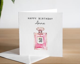 Tarjeta de cumpleaños personalizada para mamá de 50 años, regalos de cumpleaños a la moda para mujer, tarjeta de cumpleaños hecha a mano para esposa de 18 años, elegante tarjeta de cumpleaños para damas.