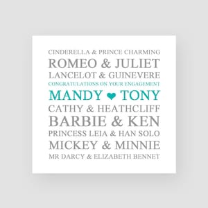 Cartão de noivado personalizado - Cartões para recém-noivos - Presente de noivado personalizado - Cartões de casamento - Cartões para casais - Para eles - Casais
