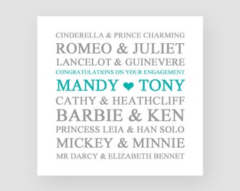 Personalised Engagement Card - Newly Engaged Cards - Personalised Engagement Gift - Wedding Cards - Couple Cards - For Them - Couples