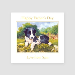 Carte de fête des pères personnalisée pour les amoureux des chiens Carte de fête des pères traditionnelle pour les amoureux des chiens Beau-père, cadeau classique pour la fête des pères Carte de fête des pères pour propriétaire de chien