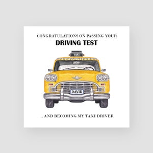 Gepersonaliseerde geslaagde rijexamenkaart - Mijn nieuwe taxi worden - Gefeliciteerd kaart - Geslaagd examenkaart - Goed gedaan kaart - Nieuwe bestuurderskaart