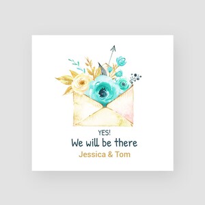 Tarjeta de boda personalizada - Aceptación - Carta de oro - Invitación de boda RSVP - Estacionario de boda - Mr/Mrs - Esposa/Esposo - Novia/Novio
