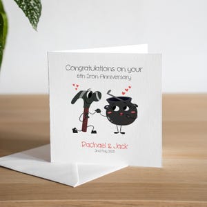 Biglietto personalizzato per il 6° anniversario Biglietto per l'anniversario di matrimonio del marito Biglietto per l'anniversario di matrimonio della moglie Regalo per il 6° anniversario di matrimonio per lui