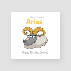 Gepersonaliseerd Aries verjaardagskaart - grappige verjaardagskaart - voor hem - voor haar - Zodiac - Horoscoop - sterrenbeeld - Astrology - Vuur teken