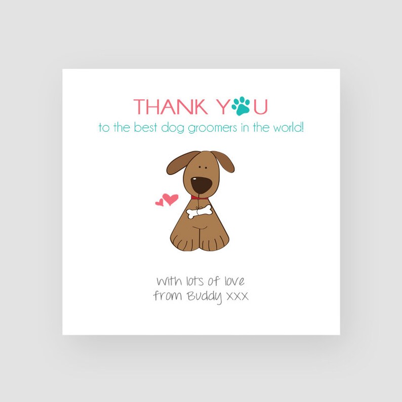 Personalised Thank You Dog Groomer Card Dog Grooming Dog Etsy