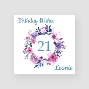 Cartão de aniversário de 21 anos personalizado para ela - Cartão de aniversário de 21 anos da neta - Cartão de aniversário de 21 anos Filha - Cartão de vigésimo primeiro aniversário