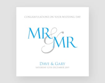 Personalised Wedding Day Card - Mr & Mr - Same Sex - Gay - Newly Wedded Couple - Wedding Cards - For Him - For Them - For Couple