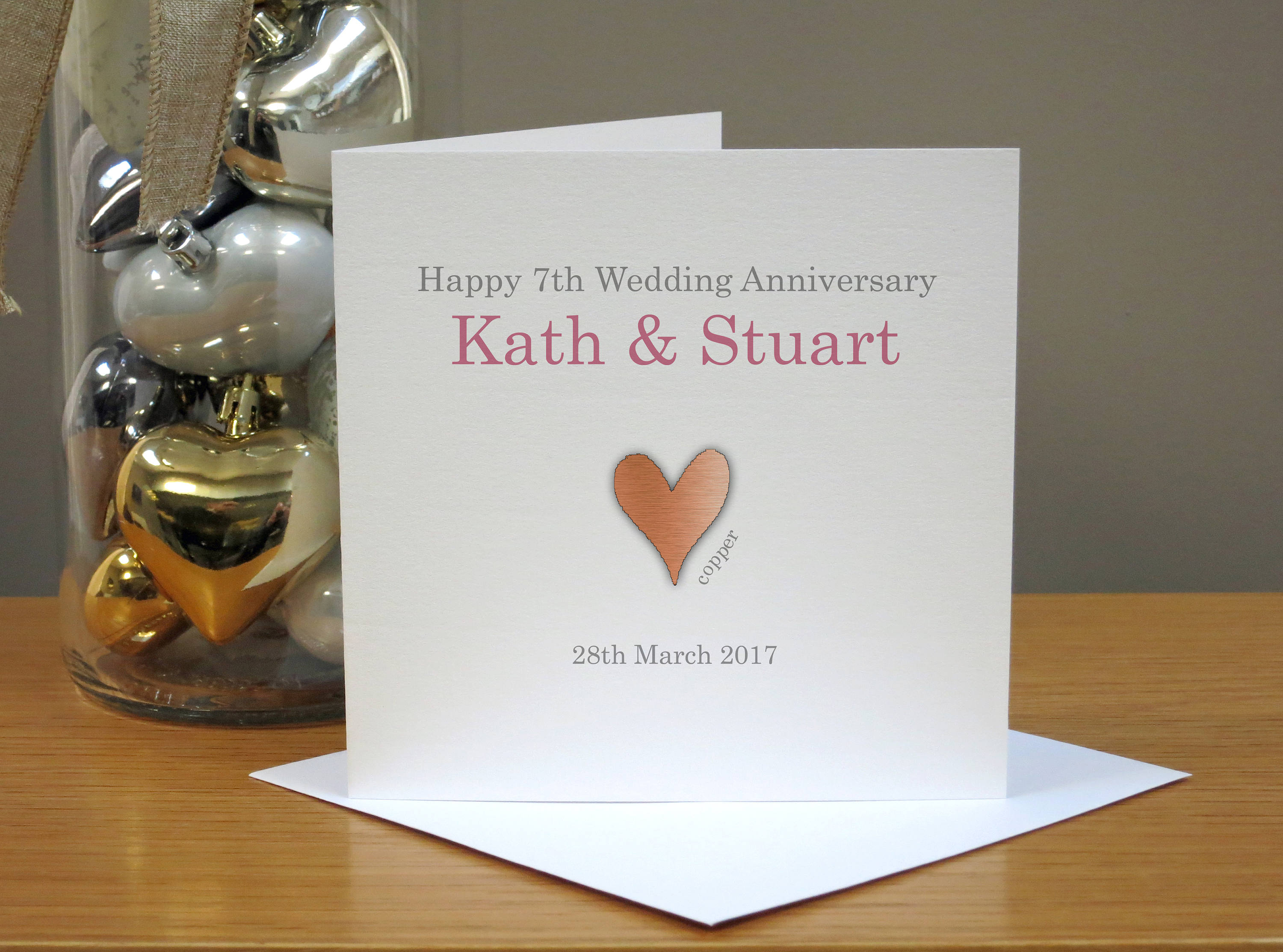 Personalised 7th Anniversary Card Copper Anniversary Card Etsy