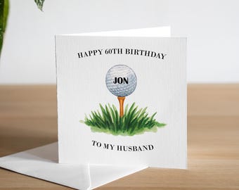 Personalised 60th Birthday Card Golf Birthday Gift Husband Golfing Birthday Card Dad Sixtieth Birthday Card Male Birthday Card Handmade