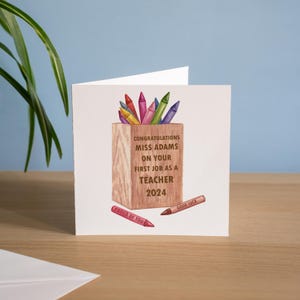 Gepersonaliseerde felicitaties met het worden van leraar - nieuwe baan lerarenkaart - kaart afstuderen leraar - pas gediplomeerde leraar - NQT