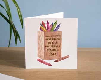 Personalisierte Glückwünsche, dass Sie Lehrer werden - Neue Job-Lehrerkarte - Abschluss-Lehrerkarte - Neuqualifizierte Lehrerin - NQT