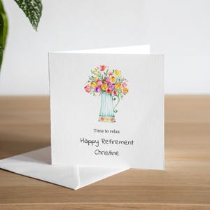 Spersonalizowana Karta Emerytalna - Dla Niej - Wazon Kwiatowy - Powodzenia - Gratulacje - Emerytura - Odejście - Przyjaciel z Pracy - Kolega z Pracy