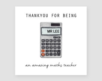 Personalised Thank You Teacher Card For Maths Teacher Appreciation Day Card Math Tutor World Teacher Day Mathmatics Gifts For Mathmatician