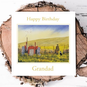 Tarjeta de cumpleaños personalizada para el agricultor de tractores - Tarjeta de cumpleaños del campo - Tarjeta de cumpleaños para papá - Tarjeta de cumpleaños para el esposo - Tarjeta de cumpleaños para él