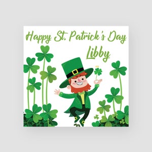 Carta personalizzata per il giorno di San Patrizio fatta a mano - Festa di San Paddy - Leprechaun - Trifoglio - Carte stagionali