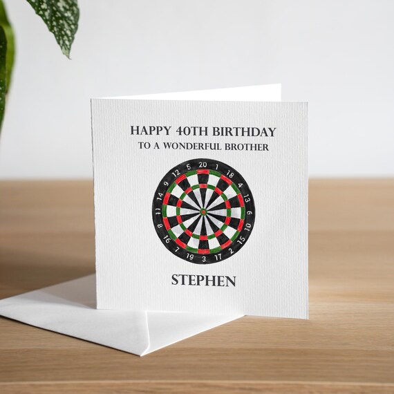 DARTSLIVE 40th Anniversary Card(エイリやん) Personalised 40th Birthday Card Darts 40th Birthday Card Husband