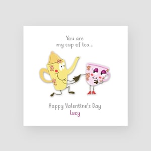 Biglietto di San Valentino divertente personalizzato per lei - Biglietto di San Valentino per cibo Fidanzata - Biglietto di San Valentino per tè Fidanzata - Biglietto di San Valentino carino Moglie