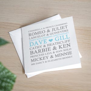 Carte personnalisée 60e anniversaire - Carte anniversaire de mariage diamant - Carte 60e anniversaire - Cadeau personnalisé 60e anniversaire de mariage