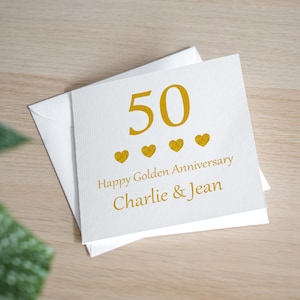 パーソナライズされた50周年記念カード 金婚式カード 50周年記念カード 金婚式ギフト 結婚50周年ギフト