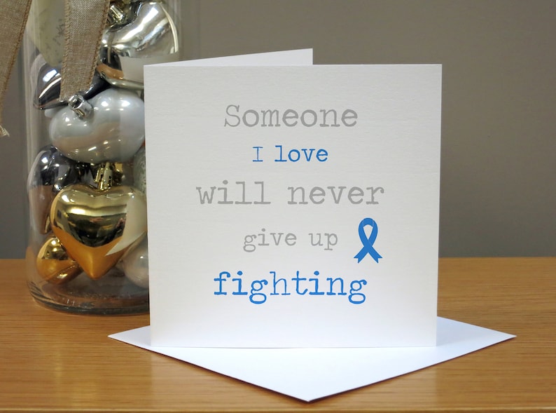 Thinking Of You Get Well Soon Card Sympathy Card For Him Awareness Periwinkle Ribbon Stomach Cancer Support Card For Her
