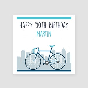 Tarjeta de cumpleaños número 50 de ciclismo personalizada para él - Tarjeta de cumpleaños número 50 de papá - Tarjeta de cumpleaños número 50 para hombre - Regalo de cumpleaños número 50 para ciclista