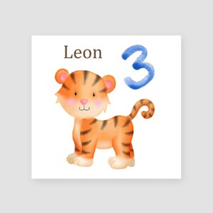 Personalised 3rd Birthday Card Tiger Third Birthday Card Children 3rd Birthday Gift Grandson Age 3 Birthday Card Son Handmade Kids Birthday