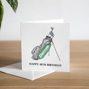 Biglietto di auguri personalizzato per il 18° compleanno di un golfista - Biglietto di auguri per il 18° compleanno di un figlio - Biglietto di auguri per il 18° compleanno di un nipote - Regalo di compleanno per il golfista
