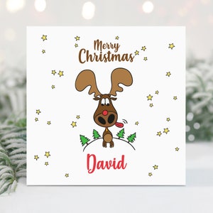 Cartolina di Natale personalizzata Rudlop - Cartolina di Natale delle renne - Cartolina di Natale per Lui - Cartolina di Natale del figlio - Cartolina di Natale del marito