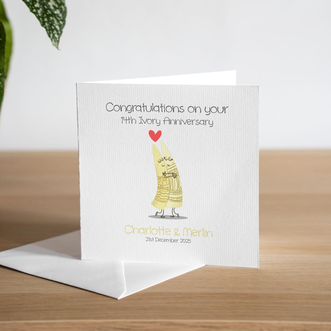 Biglietto D'auguri Per Il 14° Anniversario Di Matrimonio A Forma - Foto 2