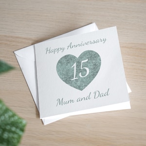 Cartão de cristal personalizado para 15º aniversário de casamento, presente feito à mão para eles, quinze anos de casamento juntos