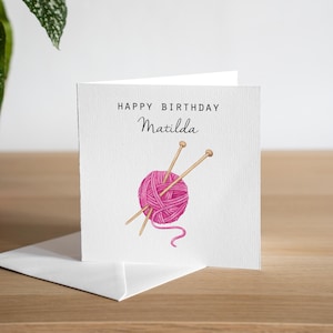 Personalised Knitting Birthday Card Mum Crochet Birthday Card Grandma Sewing Birthday Gift For Knitter Birthday Card For Handmade Crafter