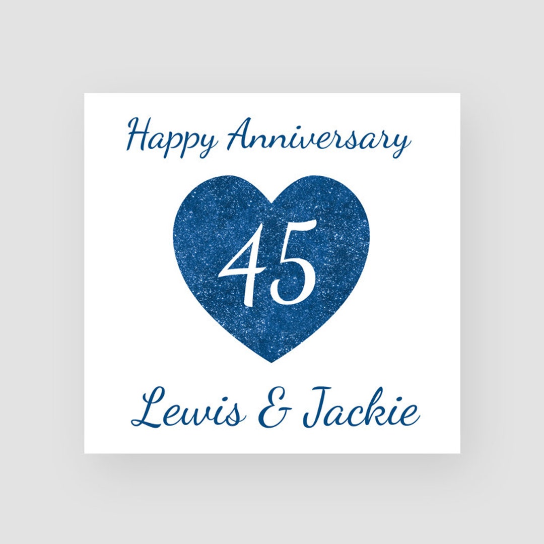 Personalised Sapphire 45th Wedding Anniversary Card Handmade 45th ...