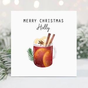 Biglietto di Natale personalizzato con vin brulè Biglietto di Natale per fidanzata Biglietto di Natale per moglie Biglietto di Natale per fidanzata Regalo di Natale fatto a mano Alcol festivo