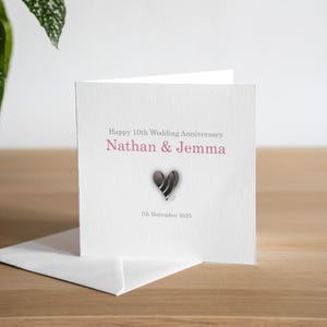 Carte personnalisée 10e anniversaire - carte d'anniversaire en étain - carte 10e anniversaire - cadeau 10e anniversaire - carte 10 ans