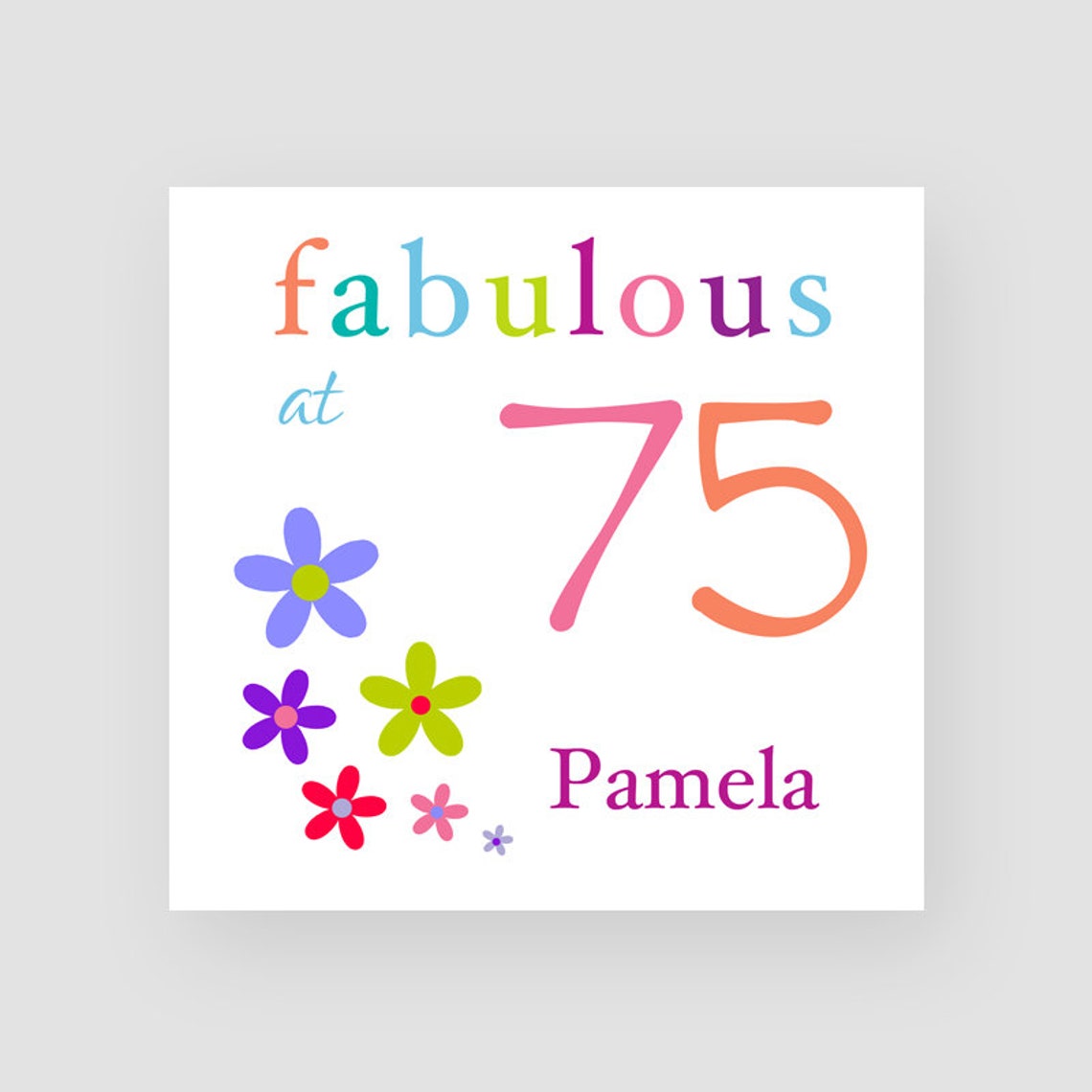 Personalised 75th Birthday Card Fabulous At 75 Aged 75 Etsy